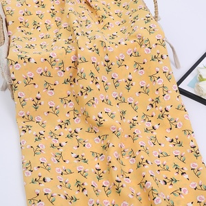 Tela de gasa con estampado Floral para vestido, tela <span class=keywords><strong>100</strong></span>% poliéster con diseño de flores personalizado, RTS - Product Image 4