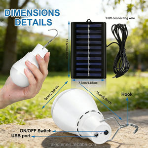 Bombilla LED de Alta Calidad con Energía Solar, Portátil, Recargable, Impermeable IP65, Luz Blanca Neutra, Lámpara para Camping, Tienda de Campaña, Luz para Exteriores - Product Image 2