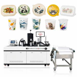 Imprimante jet d'encre UV industrielle haute vitesse pour la personnalisation des surfaces des boîtes à lunch en plastique, des bols en papier, des gobelets jetables et des contenants alimentaires - Product Image 1