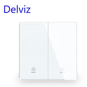Delviz แผงกระจกคริสตัลสีเทา,AC 110V ~ 250V,ตัวควบคุมปุ่มกดไฟ,สวิตช์ไฟติดผนัง2way แบบมาตรฐานของสหราชอาณาจักร<span class=keywords><strong>2</strong></span>ดวง16A - Product Image 2