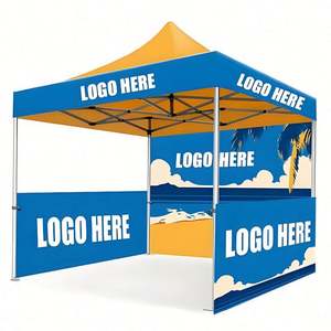 Custom 10 X 10 ft Outdoor <b>Trade</b> <b>Show</b> <b>Tent</b> With Backwal & Two Halfwalls for Advertising for Outdoor Exhibitions - Product Image 1
