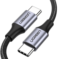 UGREEN kabel USB C 60W, 3A Tipe C pengisian cepat Transfer Data hingga 480Mbps kabel kepang nilon