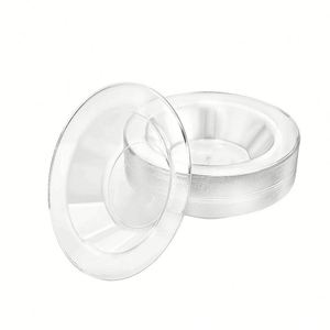 จานพลาสติกใสสีขาวทองทรงกลมสำหรับงานเลี้ยงฉลองเทศกาล - Product Image 4