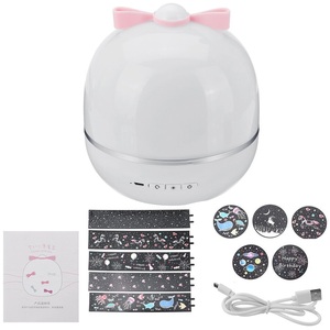 Night <b>Light</b> With <b>Projector</b> Various Themes White Color With Pink Bow Design - Product Image 2