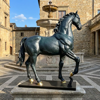 Sculpture Équestre Personnalisée en Bronze, Entièrement Personnalisable, Moulée en 3D, Pose de Course Étendue au Choix, Pâtina, Taille et Socle