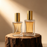 Flacon vaporisateur vide rectangulaire de 50ml 100ml en forme de taille mince flacon de parfum vide transparent pour emballage de parfums vente en gros