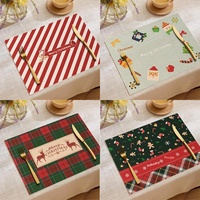 Nappe de table en lin de style occidental pour Noël, antidérapante, isolante thermique, vente en gros