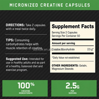 Capsules de créatine monohydrate micronisée pour adultes, complément alimentaire en marque privée OEM, 500 mg, gestion de l'énergie et croissance musculaire