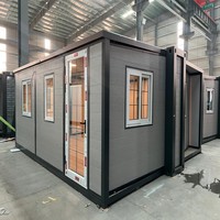 Maison conteneur extensible de luxe moderne 20/40 pieds en acier léger, étanche et résistante aux ouragans, pour usage hôtelier ou villa, préfabriquée et mobile