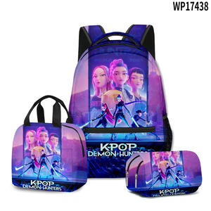 3D 新款跨境电影韩流女巫狩猎团背包、午餐袋、笔袋 3 件套 - Product Image 6