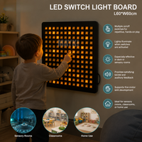 Panel de Interruptores Sensoriales LED de Pared, Juguetes Educativos con Luces, Tablero de Interruptores LED Sensoriales con Interruptores Iluminados