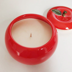 <strong>Red</strong> Luxury Apple Shaped Aromatherapy <strong>Candle</strong> Scented Container Custom Logo Ceramic Jars for Christmas Gifts Soy Wax <strong>Candles</strong> - Product Image 2