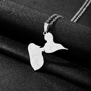 Collier chaîne HY en émail avec carte de la <span class=keywords><strong>Guadeloupe</strong></span>, en acier inoxydable argenté et plaqué or 18 carats - Product Image 5