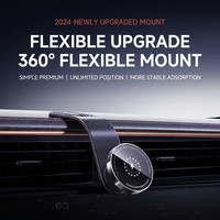 Pengisi Daya Mobil Nirkabel Magnetik MagSafe 15W Grosir, Dudukan Ponsel Mobil Lengan Fleksibel dari Paduan Logam, Dapat Diputar 360 Derajat