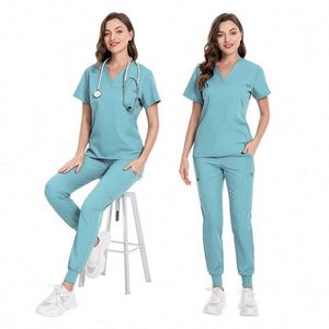 Conjunto de Uniformes Médicos Personalizados de Gran Tamaño, Antiarrugas, Elásticos, para Hospital, Unisex, OEM, ODM, para Enfermería - Product Image 3