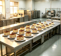 Ligne de production de gâteaux mousse au tiramisu pour boulangerie, machine multifonctionnelle de traitement de gâteaux en couches