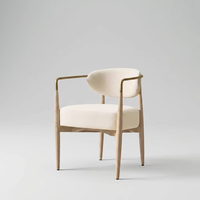 Fauteuil de salle à manger au design simple et élégant, siège rembourré de luxe, dossier ergonomique confortable, chaise de salle à manger en bois massif et tissu pour la maison
