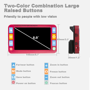 <span class=keywords><strong>Loupe</strong></span> vidéo numérique en plastique à faible coût de 5 pouces pour malvoyants avec double objectif 8MP autofocus, commande vocale, zoom 2x~32x RS500XR - Product Image 3