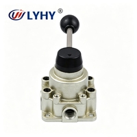 Vanne de commande rotative manuelle pneumatique LYHY 4 voies 3 positions multi-tailles (1/4, 1/8, 1/2, 3/8) pour cylindre à air comprimé 0~0,97 MPa
