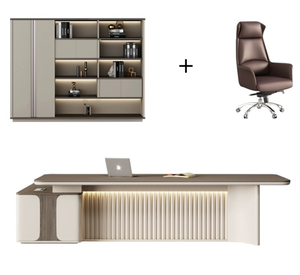 Mingya โต๊ะทำงานแบบโมเดิร์น2.2ม. พร้อมตู้เก็บของ - Product Image 6