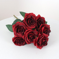 9-Köpfiger Künstlicher Rosenstrauß für Hochzeit, Heim, Hotel, Innendekoration, Langlebige Blumen, Kunstblumen Großhandel