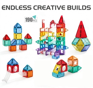 ชุดตัวต่อแม่เหล็ก 190 ชิ้น พร้อมรางลูกแก้วและตัวต่อขนาดเล็ก ชุดสร้างสรรค์ DIY เสริมทักษะ STEM - Product Image 5