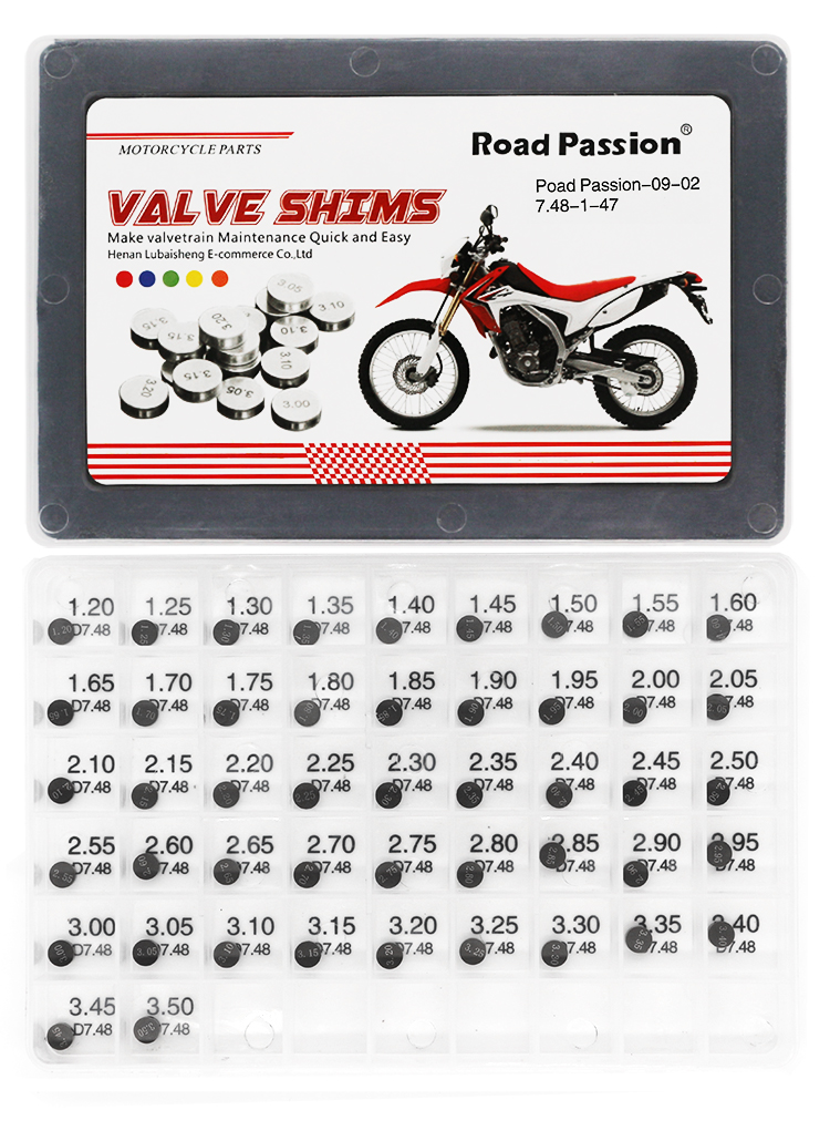 47pcs Motorcycle Adjustable 7.48mm Valve Shims Kit for Kawasaki