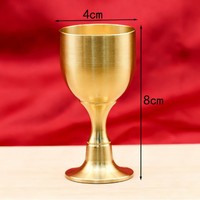 Verre à vin sur pied en laiton, ensemble de vin en métal vintage, design minimaliste par Model Baijiu, idéal pour offrir, ornements vintage