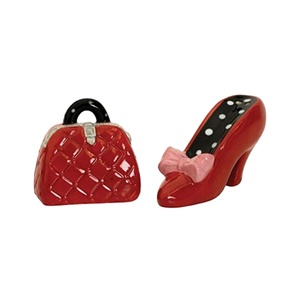 Saliera e Pepiera a Forma di Scarpa e Borsa, Alta Qualità in Ceramica Smaltata, Design Originale - Product Image 1