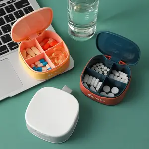 Organisateur de pilules quotidien 4 grilles boîte à pilules boîte de rangement de comprimés conteneur de médicaments boîte à pilules de médicaments
