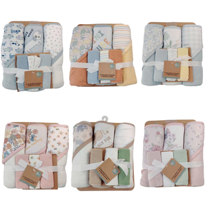 Set da 6 pezzi graziosi asciugamani da bagno per neonati con cappuccio da neonato, morbidi copri fascianti quadrati, Mini panni da bagno per bambini, asciugano rapidamente gli animali - Product Image 1