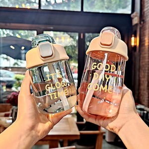 Children's Straw Water Bottle Bpa Free Summer 2021 Back To School Gift For Girls Cute Plastic Design - Product Image 4