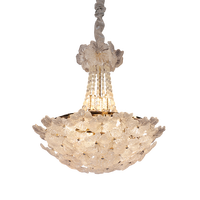 Plafonnier LED en cristal doré à motif floral, design moderne et luxueux, lampe suspendue pour salle à manger, dimmable 360°