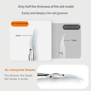 Ensemble de <span class=keywords><strong>coupe</strong></span>-ongles professionnels réutilisables en acier inoxydable - <span class=keywords><strong>Coupe</strong></span>-cuticules portables, durables et tranchants et ciseaux courbés pour manucure - Product Image 2