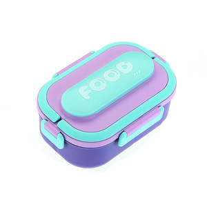 2 In 1 <b>Lunch</b> Box <b>Set</b> PP & 304 Stainless Steel Bento Box With 480ml Portable Water Cup Leakproof Multi Capacity Custom Logo - Product Image 4