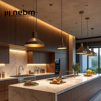 Armoires de cuisine modulaires de style moderne australien, en laque noire personnalisée, avec placage en bois de chêne