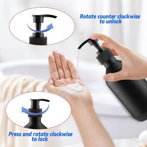 Custom Logo Matte Black PET <b>Plastic</b> Bottle 300ml 500ml Pump Container for Shampoo Conditioner Body Wash Skincare <b>Packaging</b> - Product Image 4