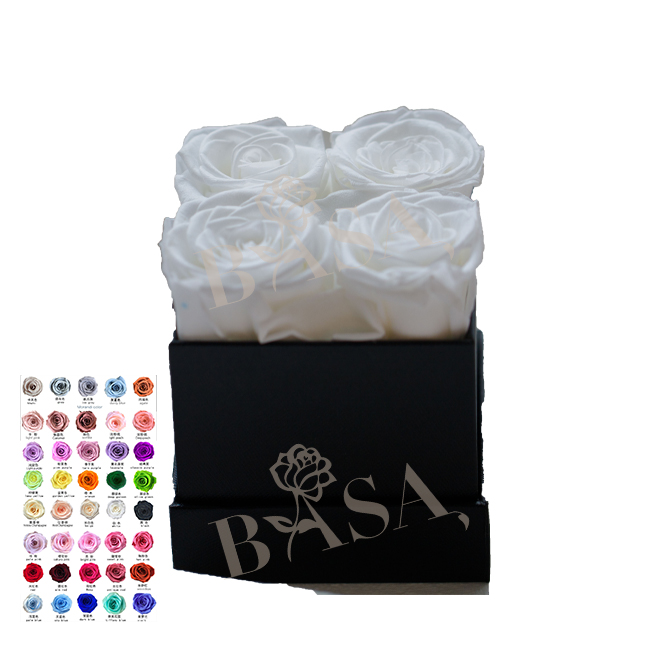 4 rose in square box