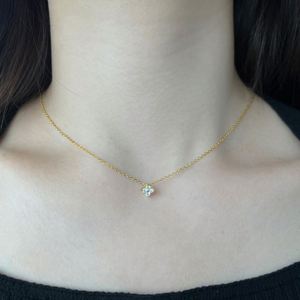 สร้อยคอจี้รูปใบโคลเวอร์สี่แฉก Dylam ทอง 18K ประดับเพชรซิร์โคเนีย 5A สำหรับผู้หญิง สาวๆ ของขวัญวันครบรอบ วันวาเลนไทน์ - Product Image 6