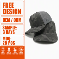 Casquette de baseball perforée camouflage, réglable, unisexe, en polyester et coton, respirante, imperméable, pour les sports de plein air