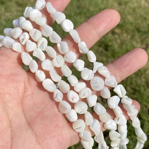 新款7-8毫米天然彩色贝壳珠不规则砾石宽松间隔珠珠宝制作DIY手链项链手工制作 - Product Image 6