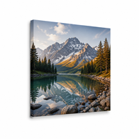 Pintura de Paisaje OEM sobre Lienzo Estirado, Arte Mural en Lienzo Resistente a la Decoloración, Tamaño Personalizado con Marco de Madera, Fábrica China