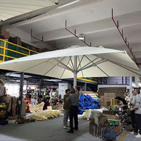 Grand parasol de jardin carré pour restaurant, café, hôtel, structure en aluminium, usage commercial, grande taille, parasol de restaurant