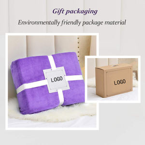 Manta de franela de lana de poliéster 100% para todas las estaciones personalizada multicolor tamaño Queen suave y acogedora ropa de cama ecológica dibujos animados sólidos - Product Image 5