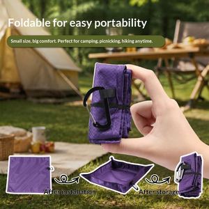 Ultra-light Dual-use Folding Seat Cushion <b>Waterproof</b> Polyester Outdoor <b>Mat</b>-transforms Compact Storage Tray for Camping Picnics - Product Image 2