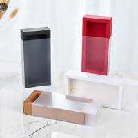 Boîtes en carton pliables avec fenêtre en PVC, logo imprimé sur mesure, pour sous-vêtements, chaussettes, petits cadeaux, emballage