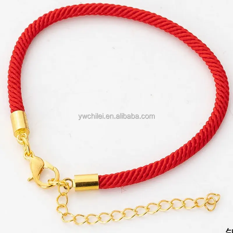 Red rope golden bracelet women's personalized simple diy nylon couple bracelet