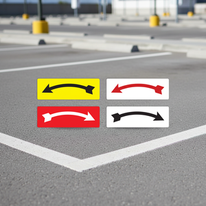 Juego de pegatinas adhesivas con flechas curvas - Resistentes al agua y al calor para seguridad vial, señalización de tráfico, áreas de estacionamiento, vinos - Product Image 3