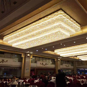 고급 상업 공간 호텔 대형 럭셔리 유리 크리스탈 천장 Led 샹들리에 - Product Image 4