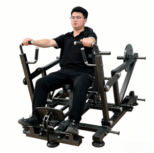 Equipo de fitness comercial para entrenamiento de fuerza: Máquina de pesas plana con palanca de acero, banco ajustable plano/inclinado para press de banca con seguridad para la espalda - Product Image 1